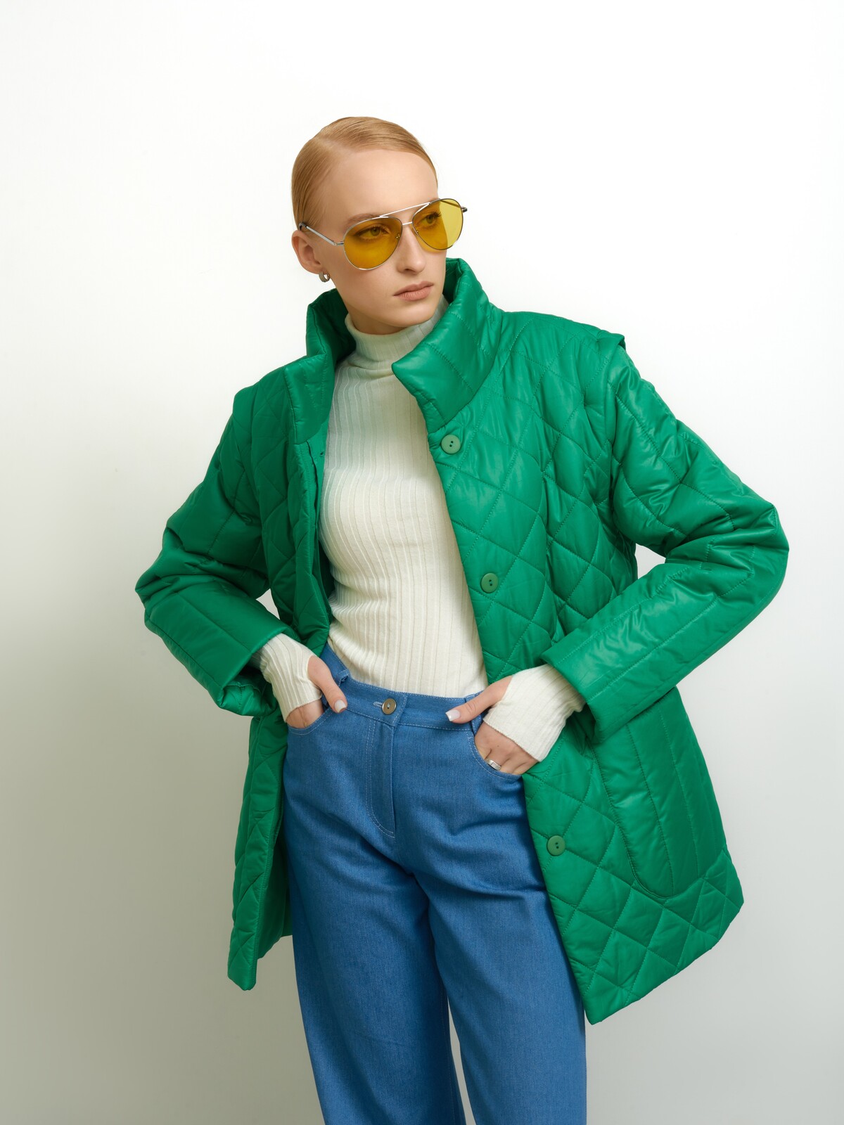 Зеленая куртка-трансформер