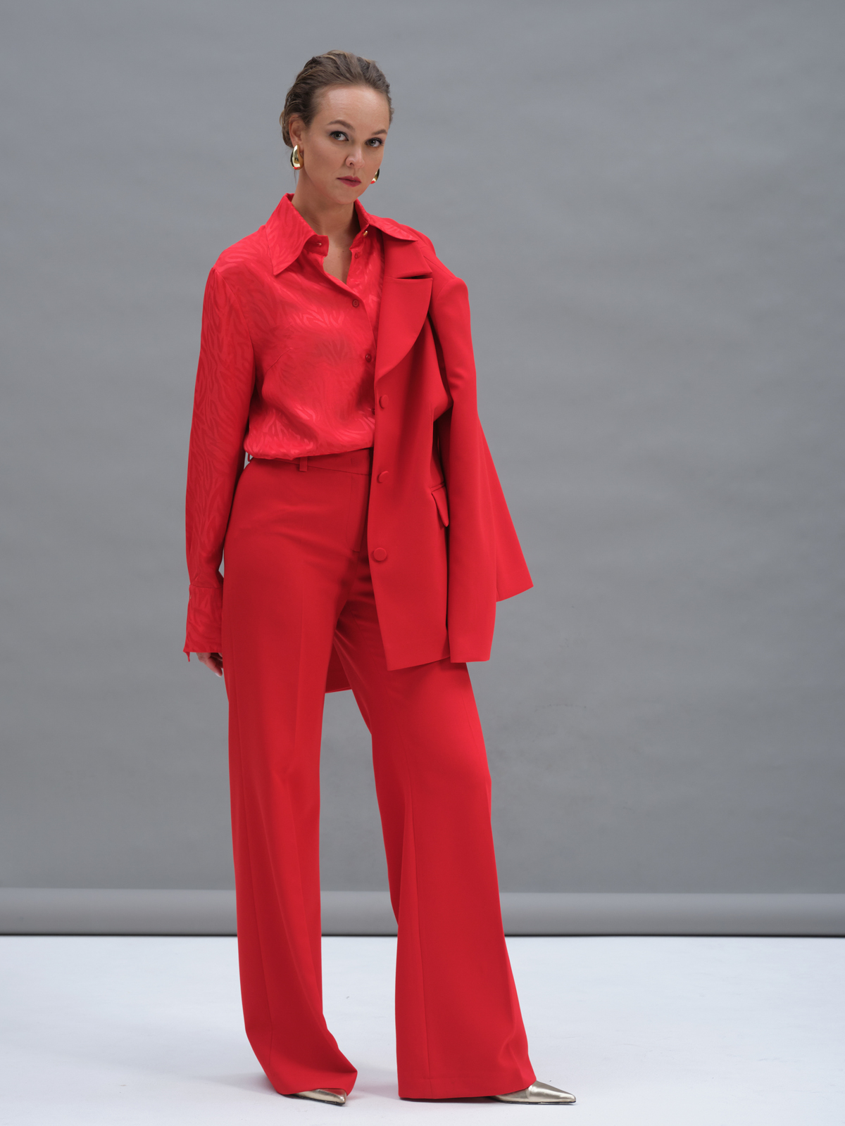 Красный силуэтный жакет Aphrodite