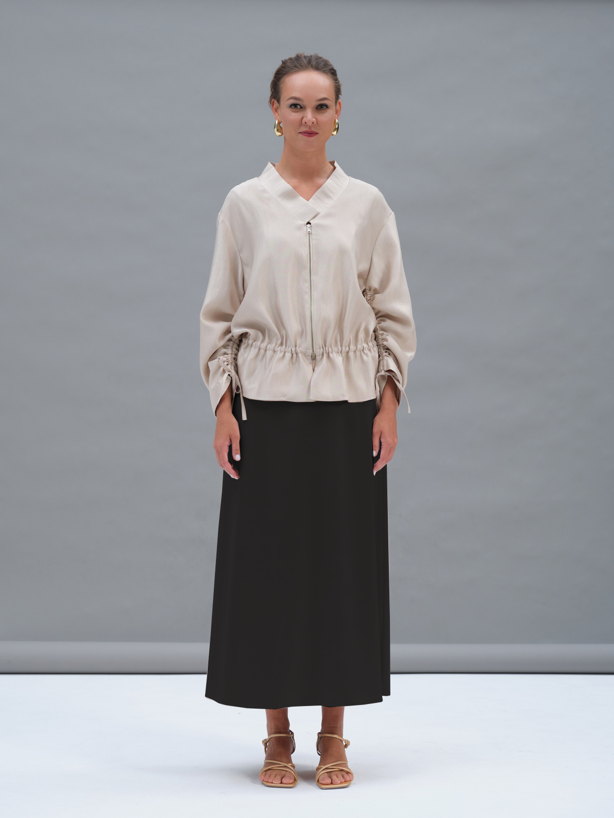 Черная атласная юбка Hecate