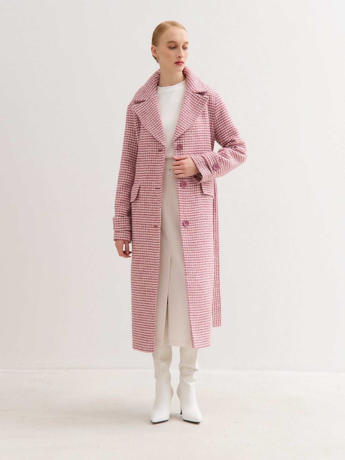 Пальто "розовая гусиная лапка"