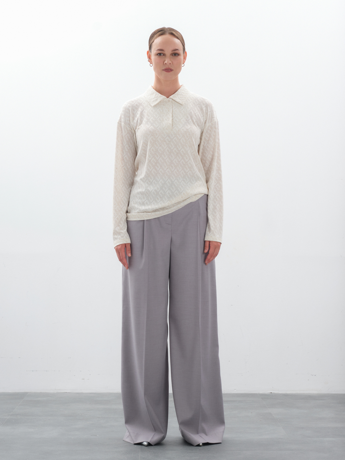 Молочный лонгслив-поло buddy