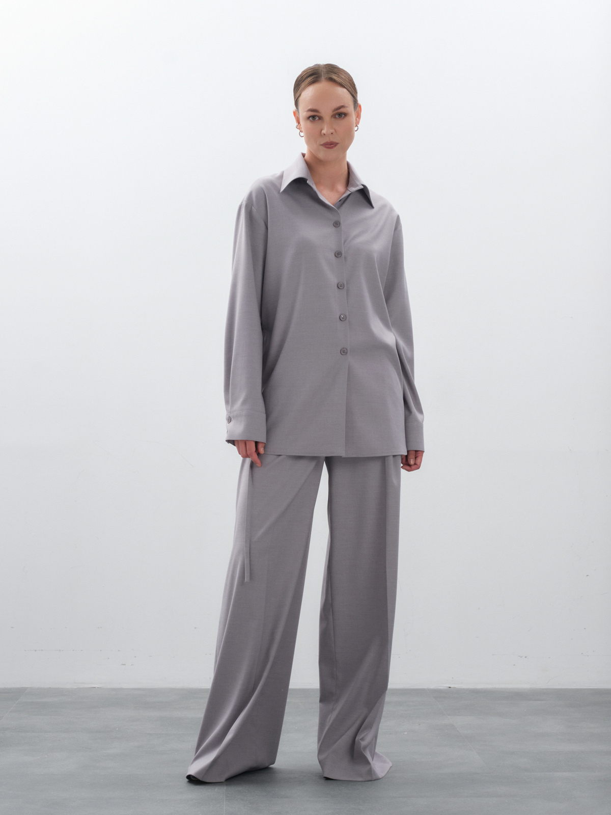 Брюки широкие серые hedonist