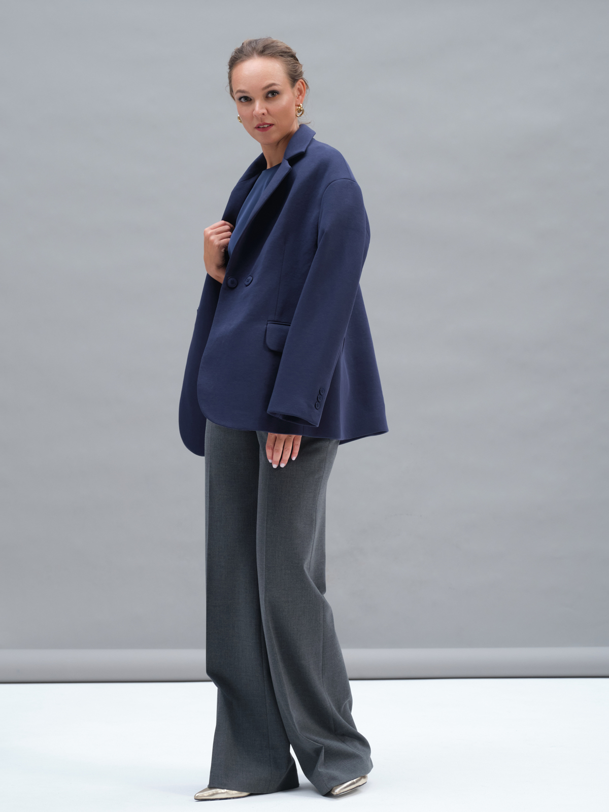 Синий жакет из футера