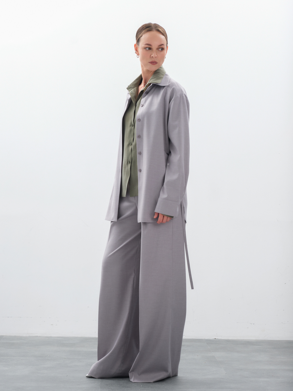 Серая рубашка на кулиске hedonist