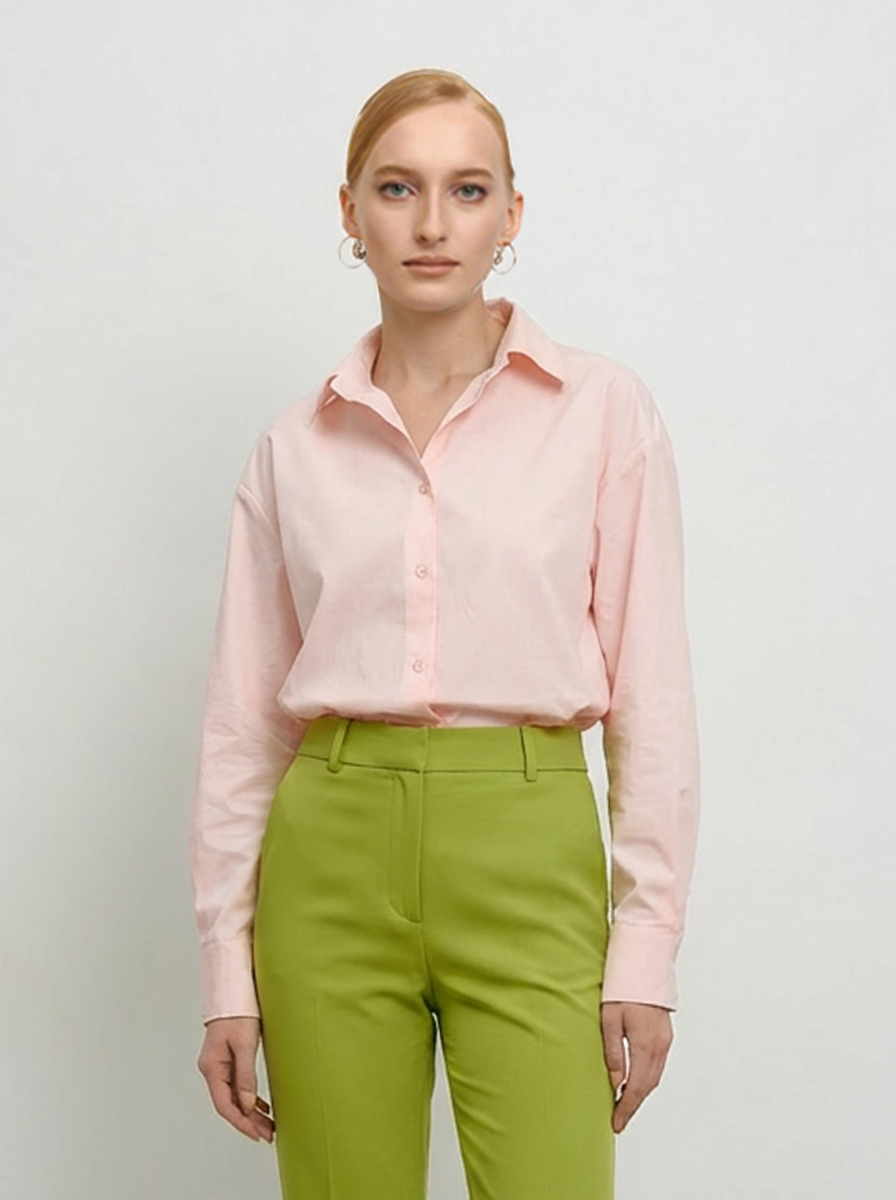 Персиковая рубашка оверсайз