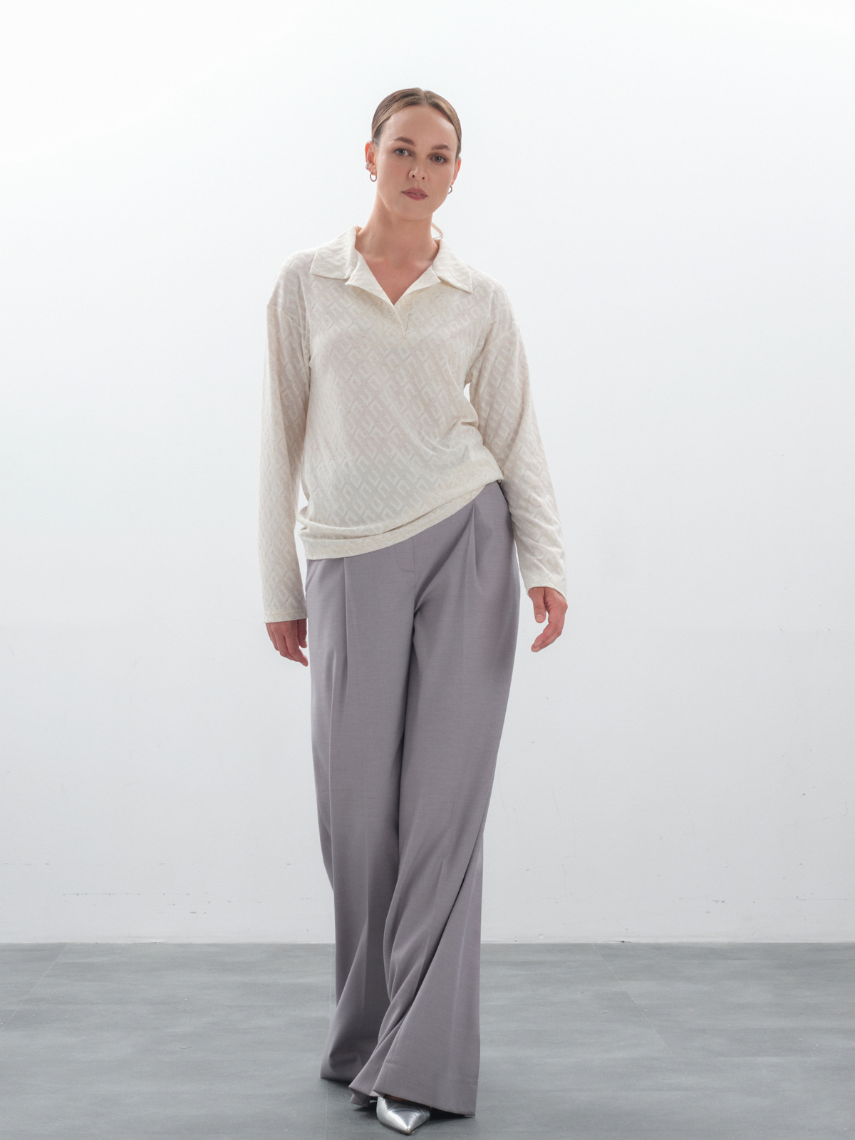 Молочный лонгслив-поло buddy