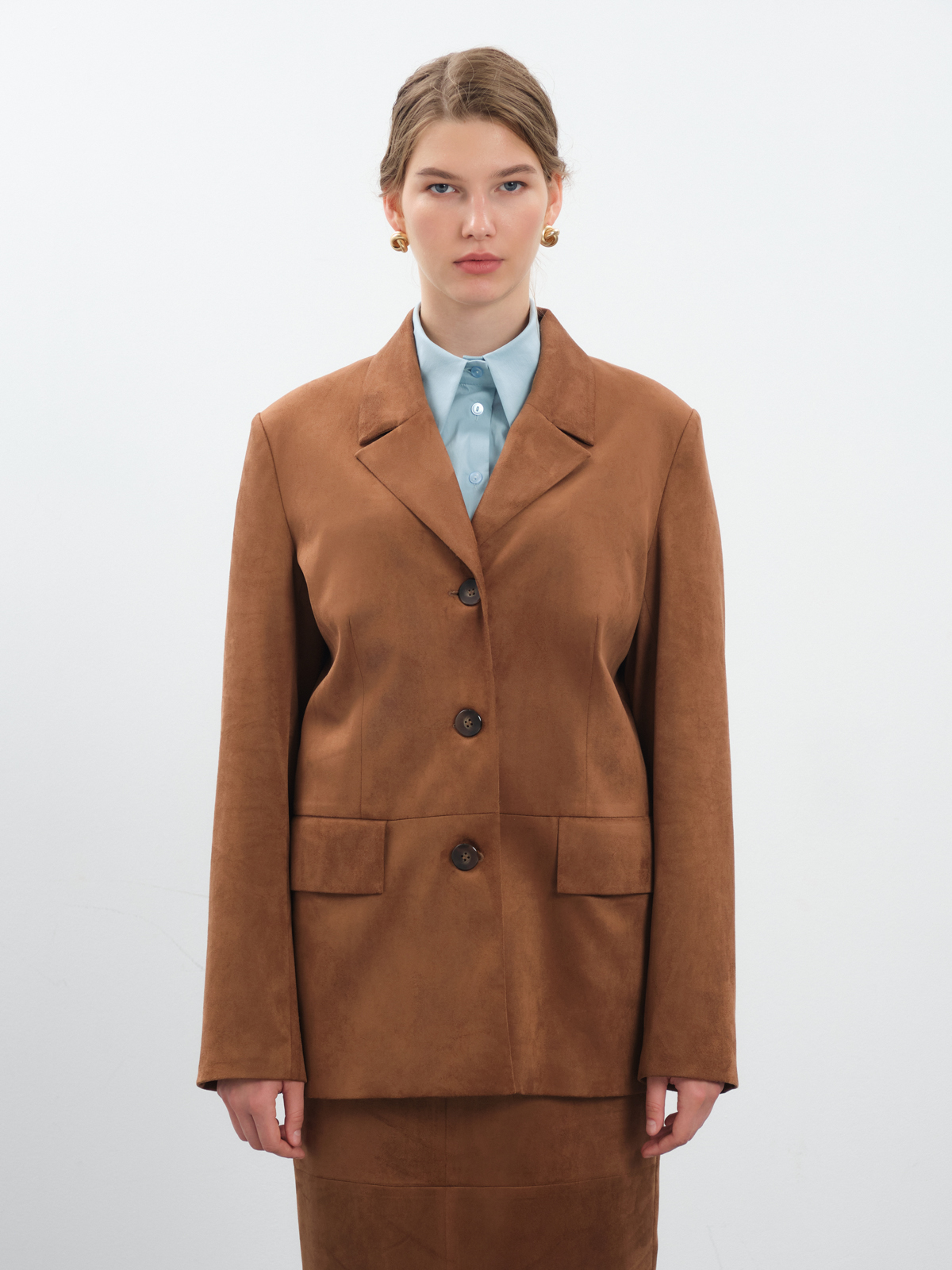 Замшевый терракотовый жакет