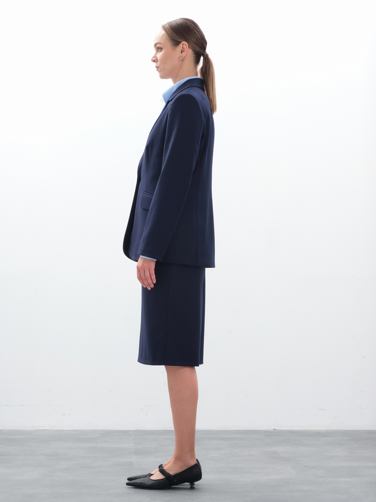 Юбка миди синяя