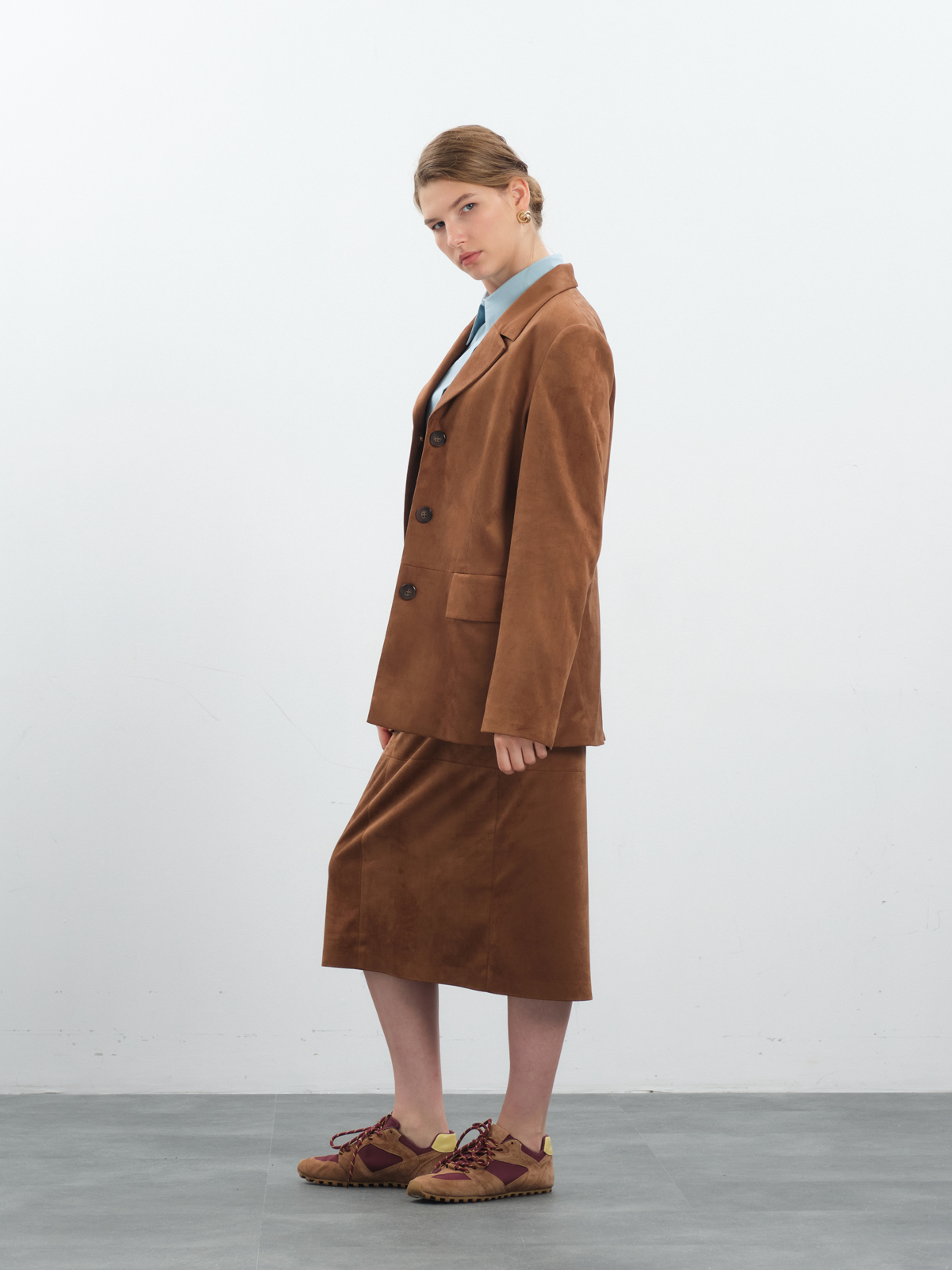 Замшевый терракотовый жакет