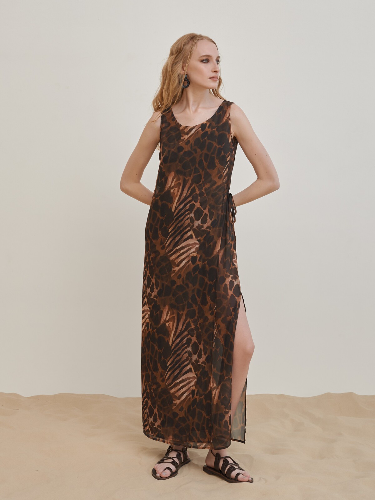 Шифоновое платье леопард