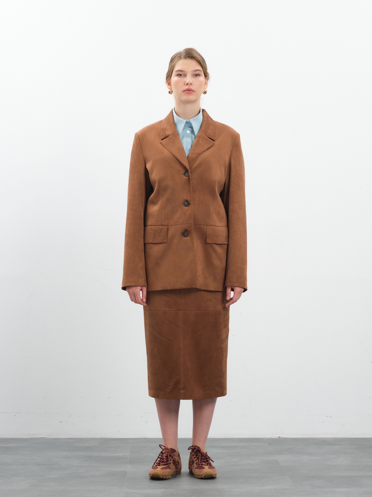 Замшевый терракотовый жакет