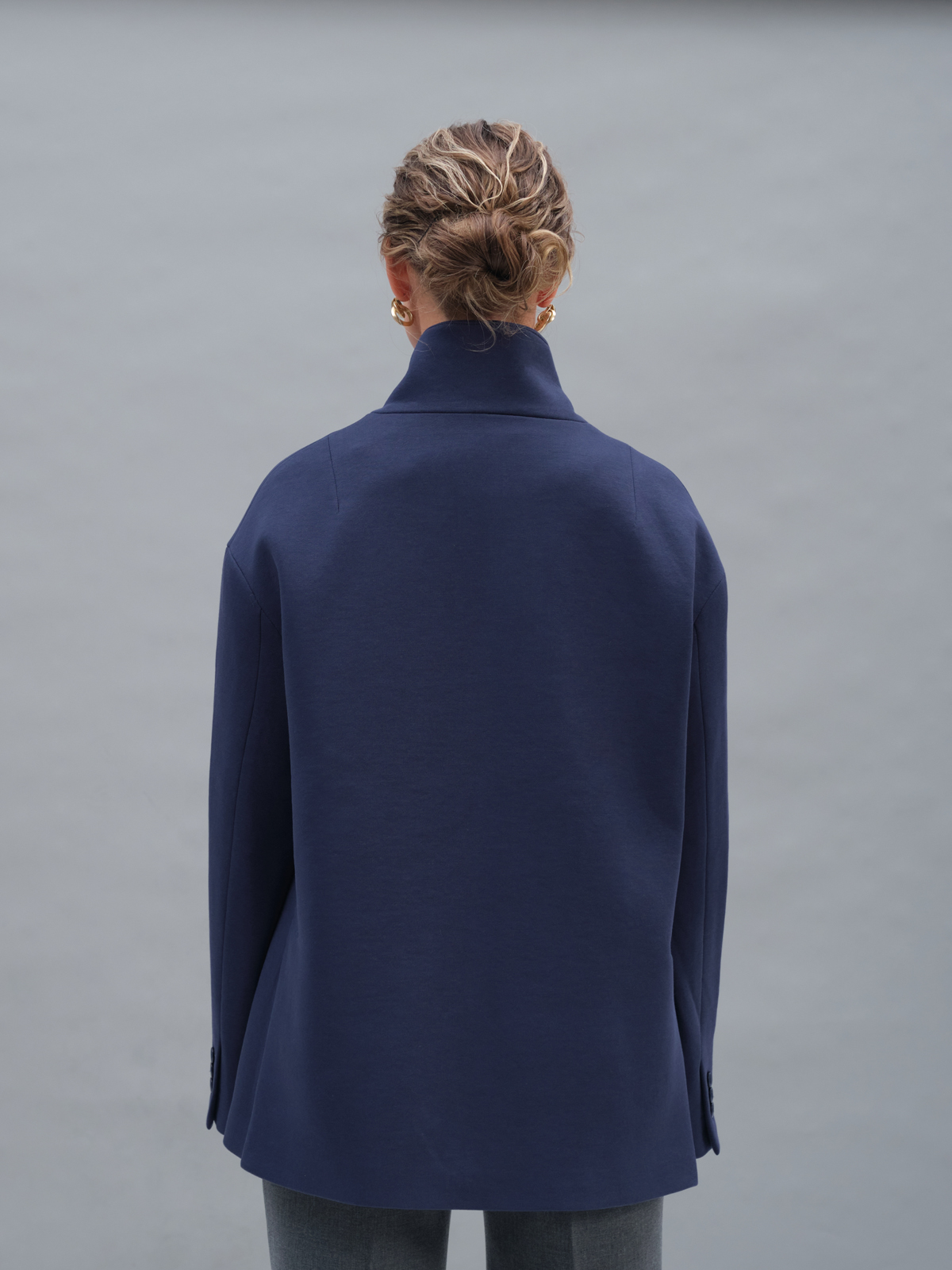 Синий жакет из футера