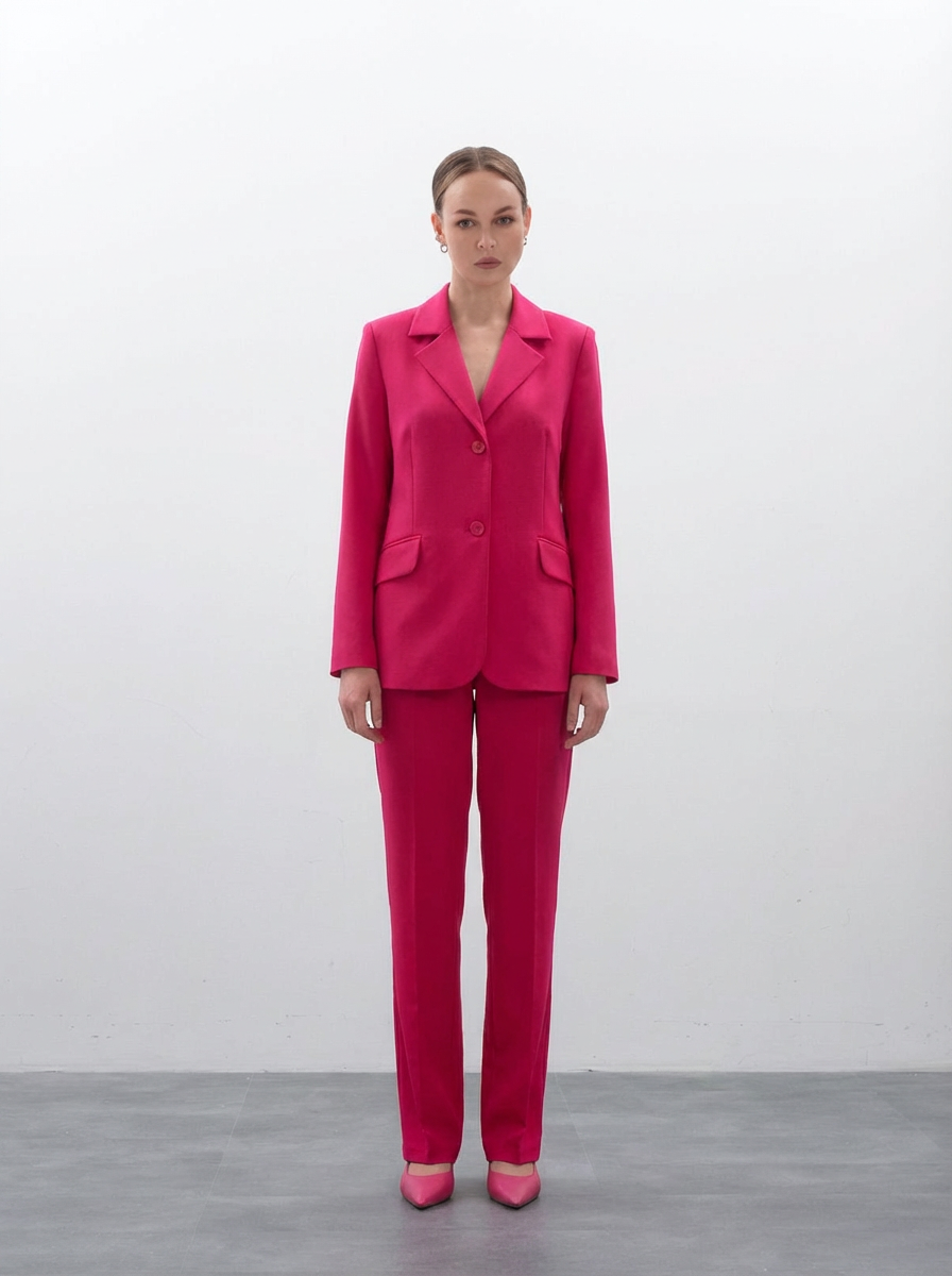 Прямые ягодные брюки