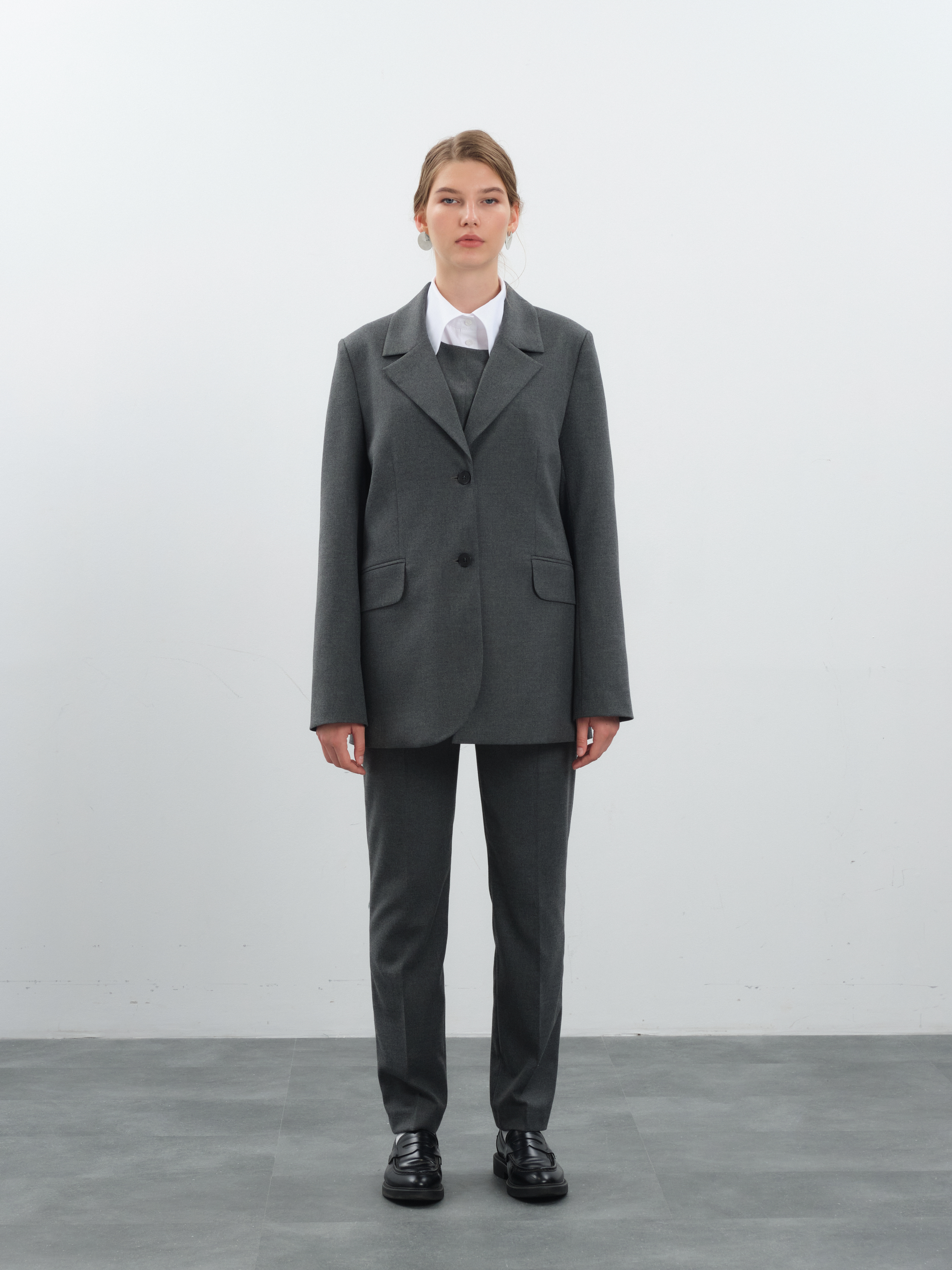 Жакет с асимметричным бортом