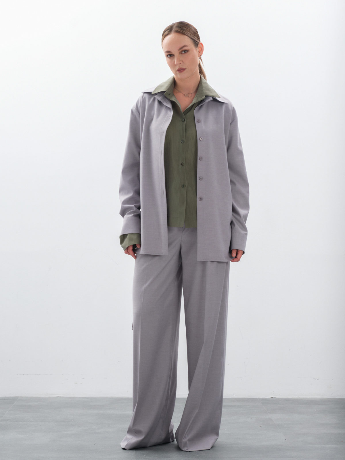 Серая рубашка на кулиске hedonist