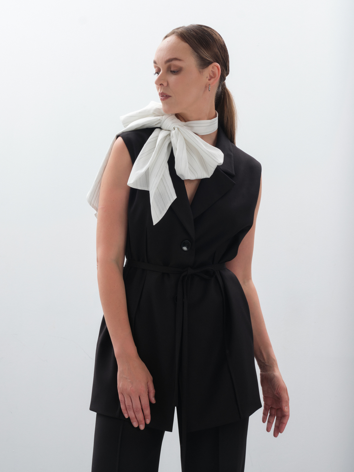 Галстук-бант в полоску white lane