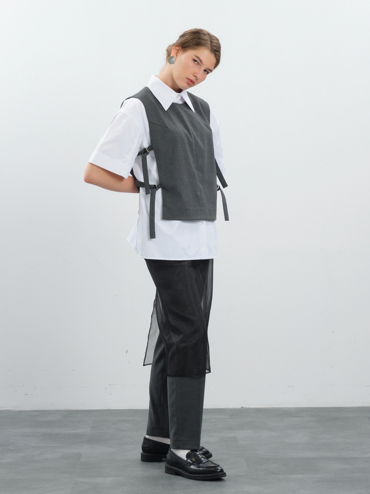 Черная юбка из органзы