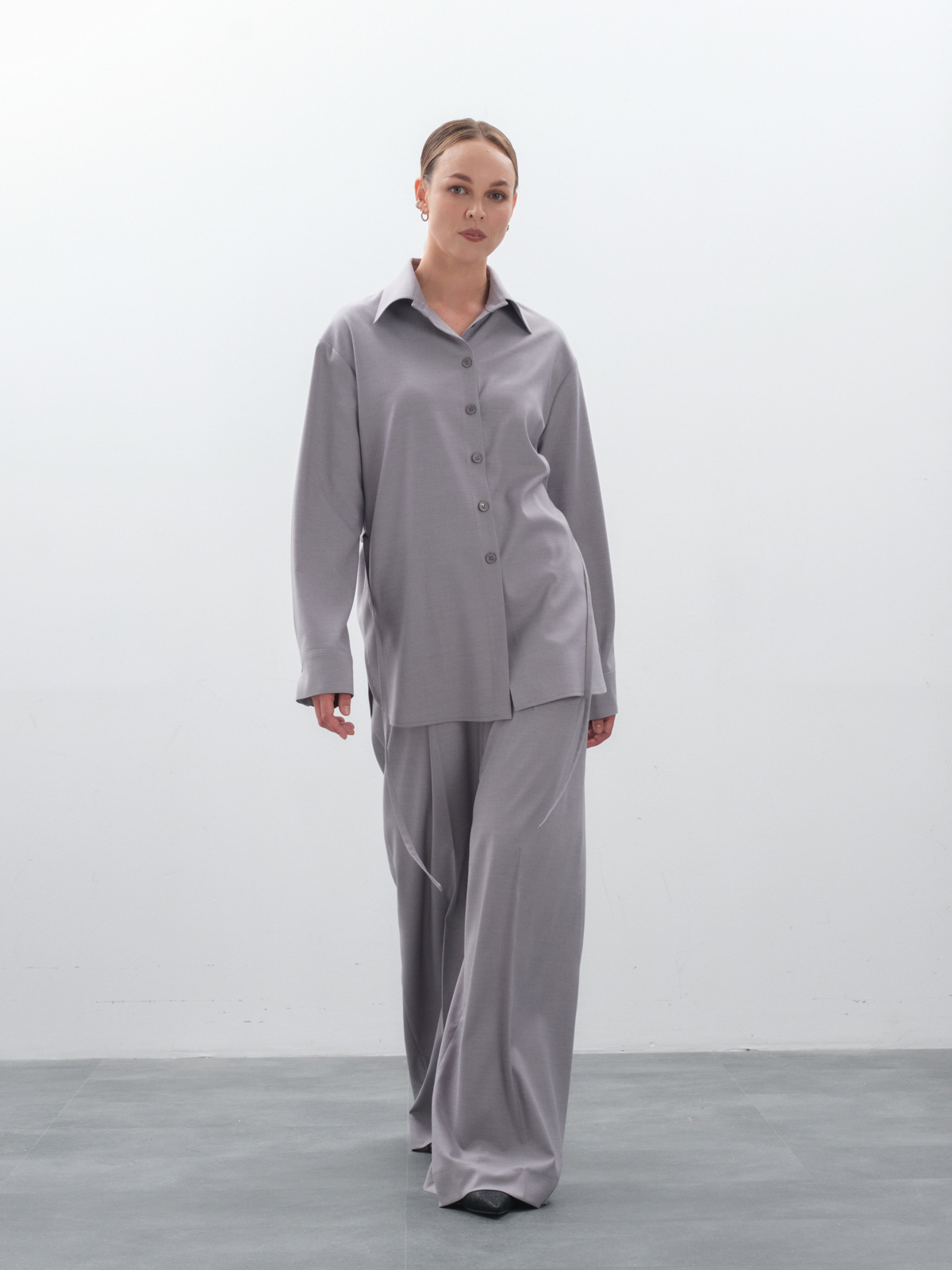 Брюки широкие серые hedonist