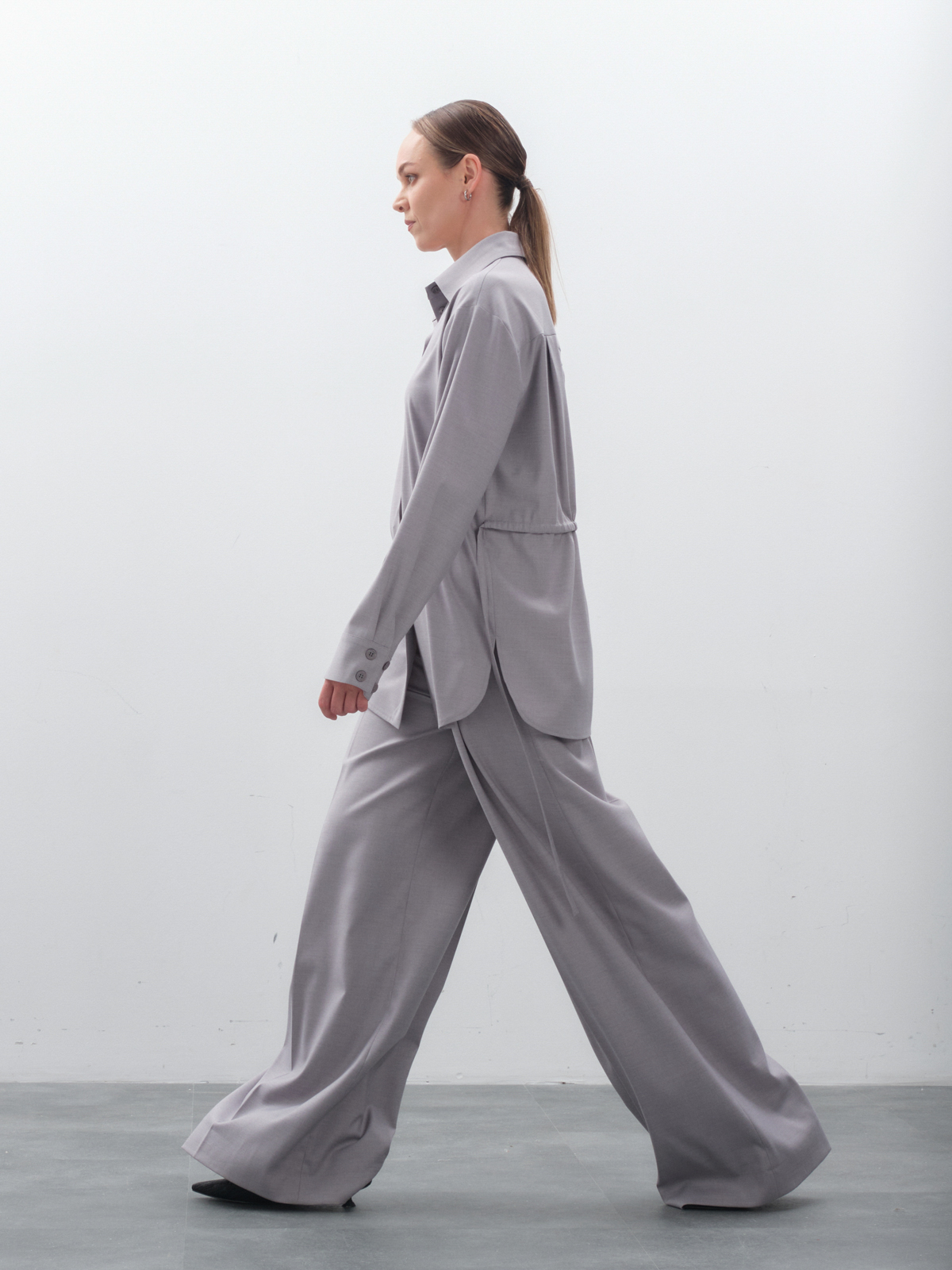 Брюки широкие серые hedonist