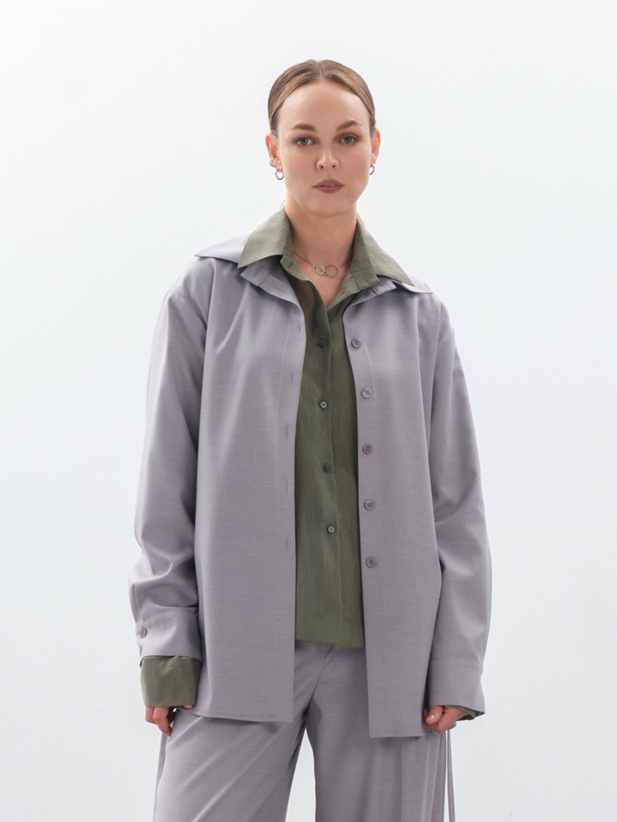 Серая рубашка на кулиске hedonist