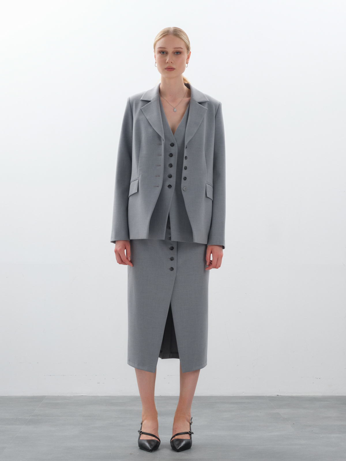 Серая юбка strict