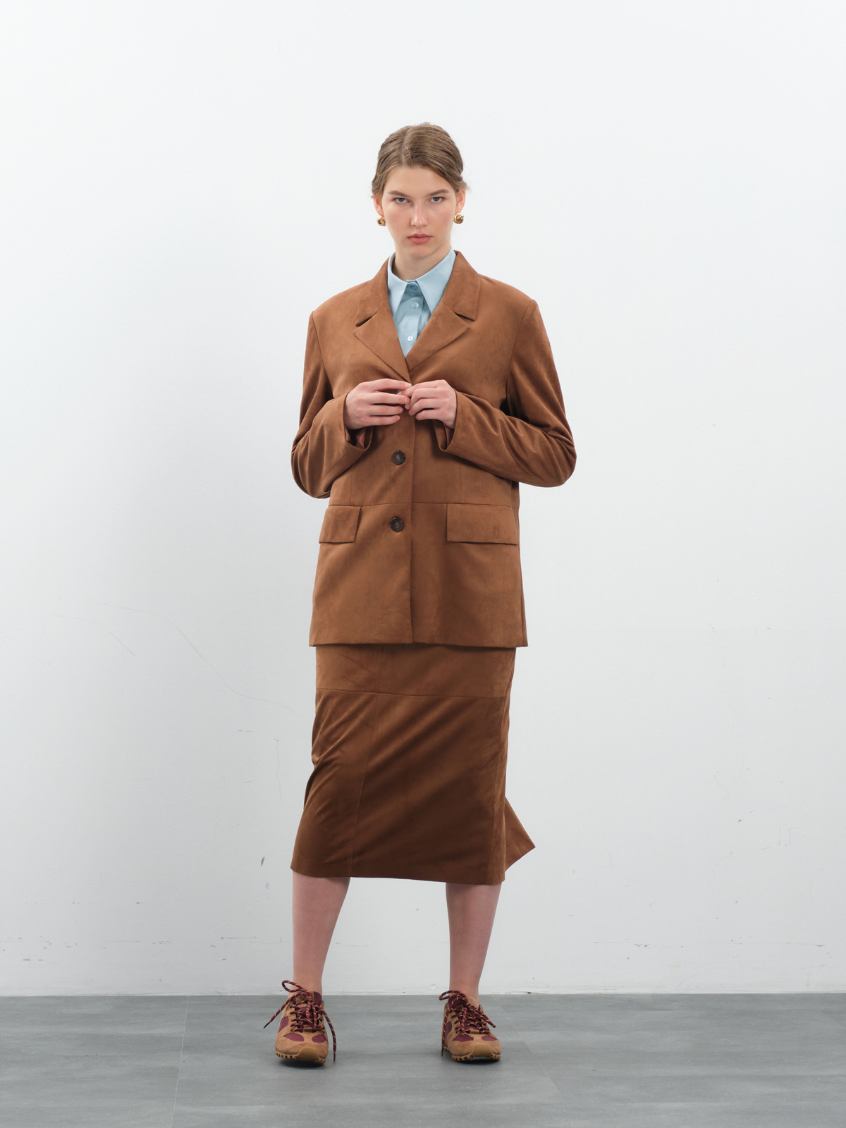 Замшевый терракотовый жакет