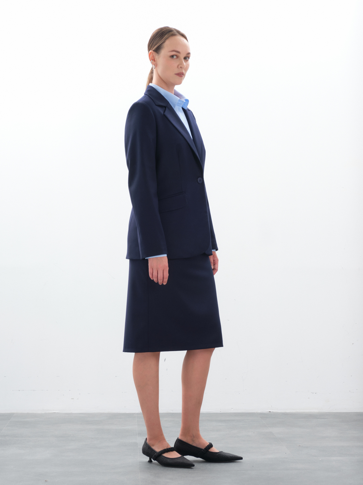 Юбка миди синяя