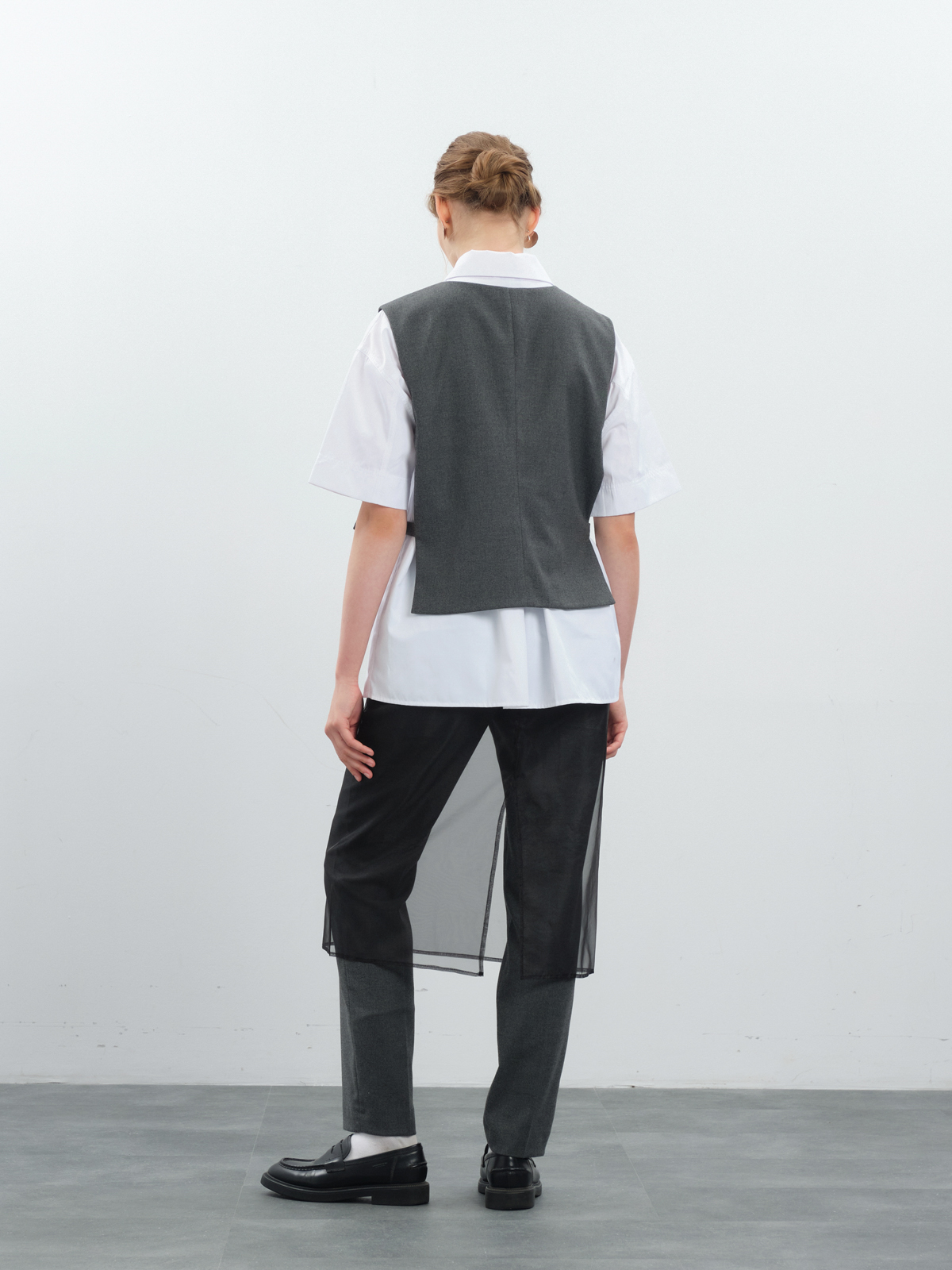 Черная юбка из органзы