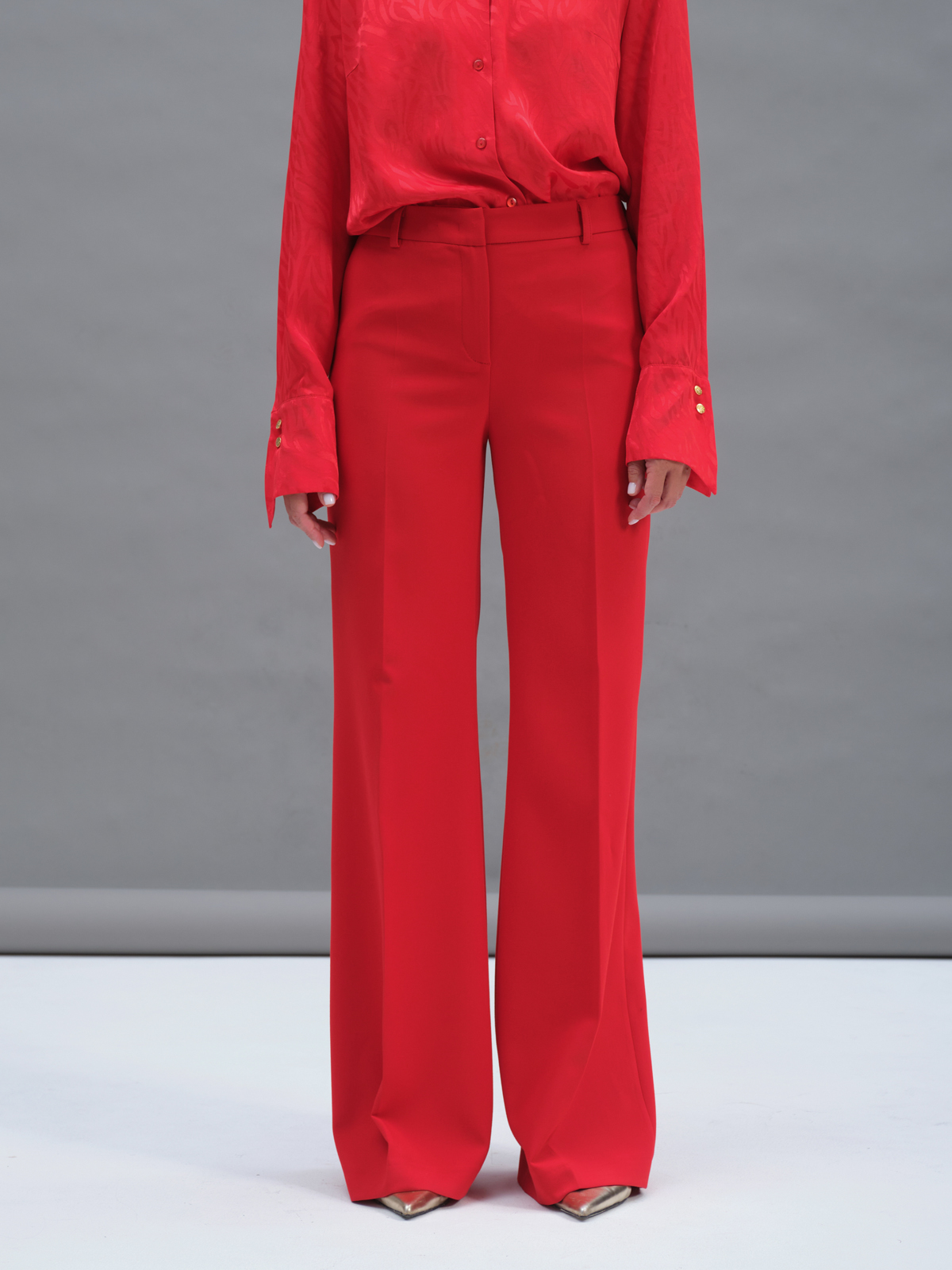 Красные расклешенные брюки Aphrodite