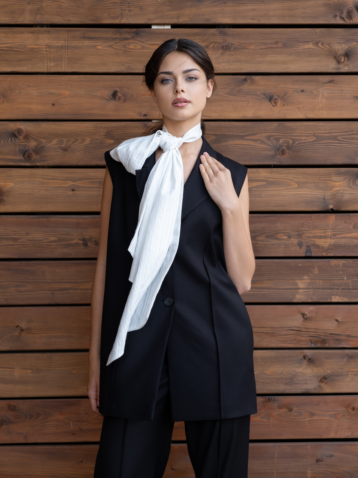 Галстук-бант в полоску white lane