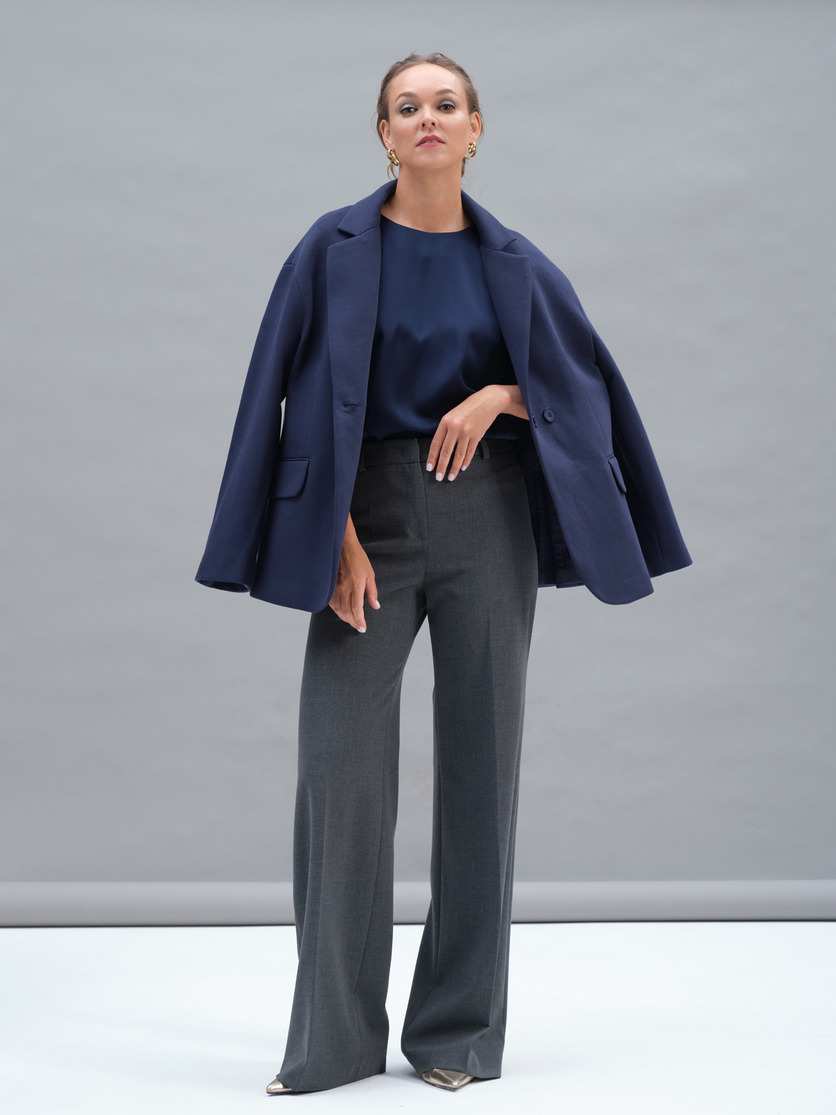 Синий жакет из футера