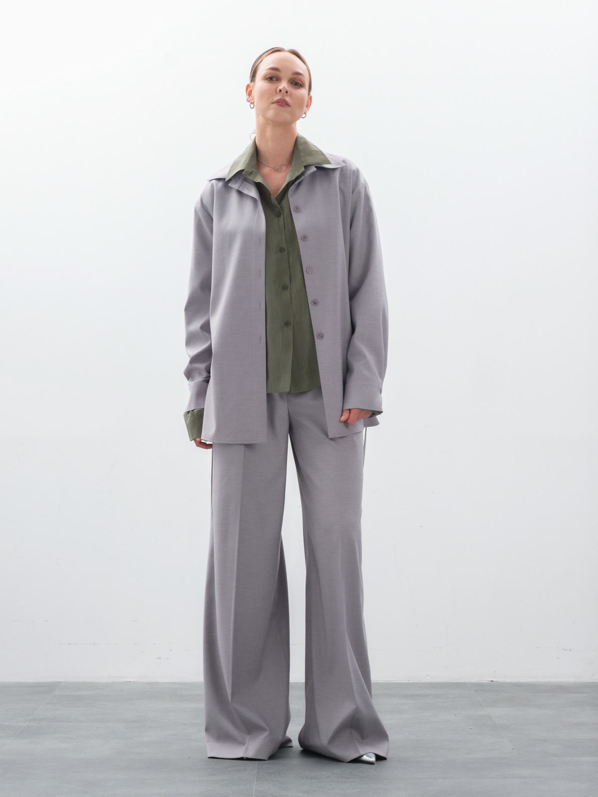 Серая рубашка на кулиске hedonist