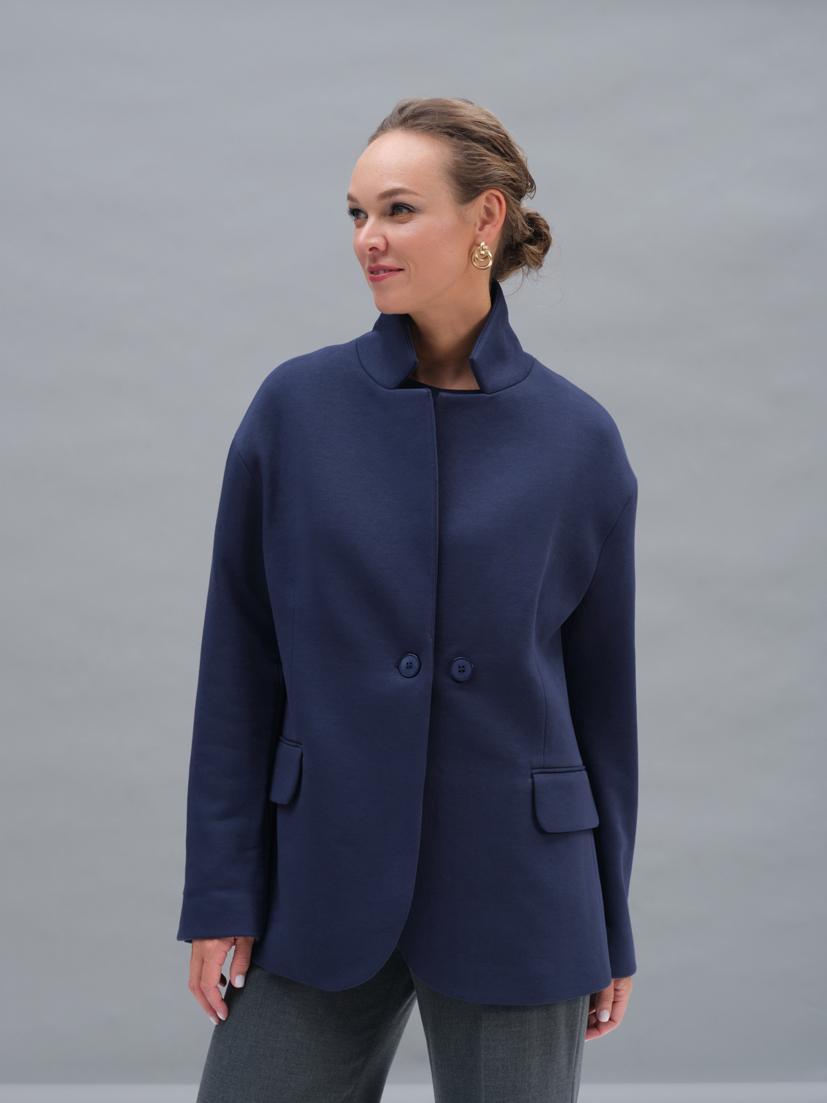 Синий жакет из футера