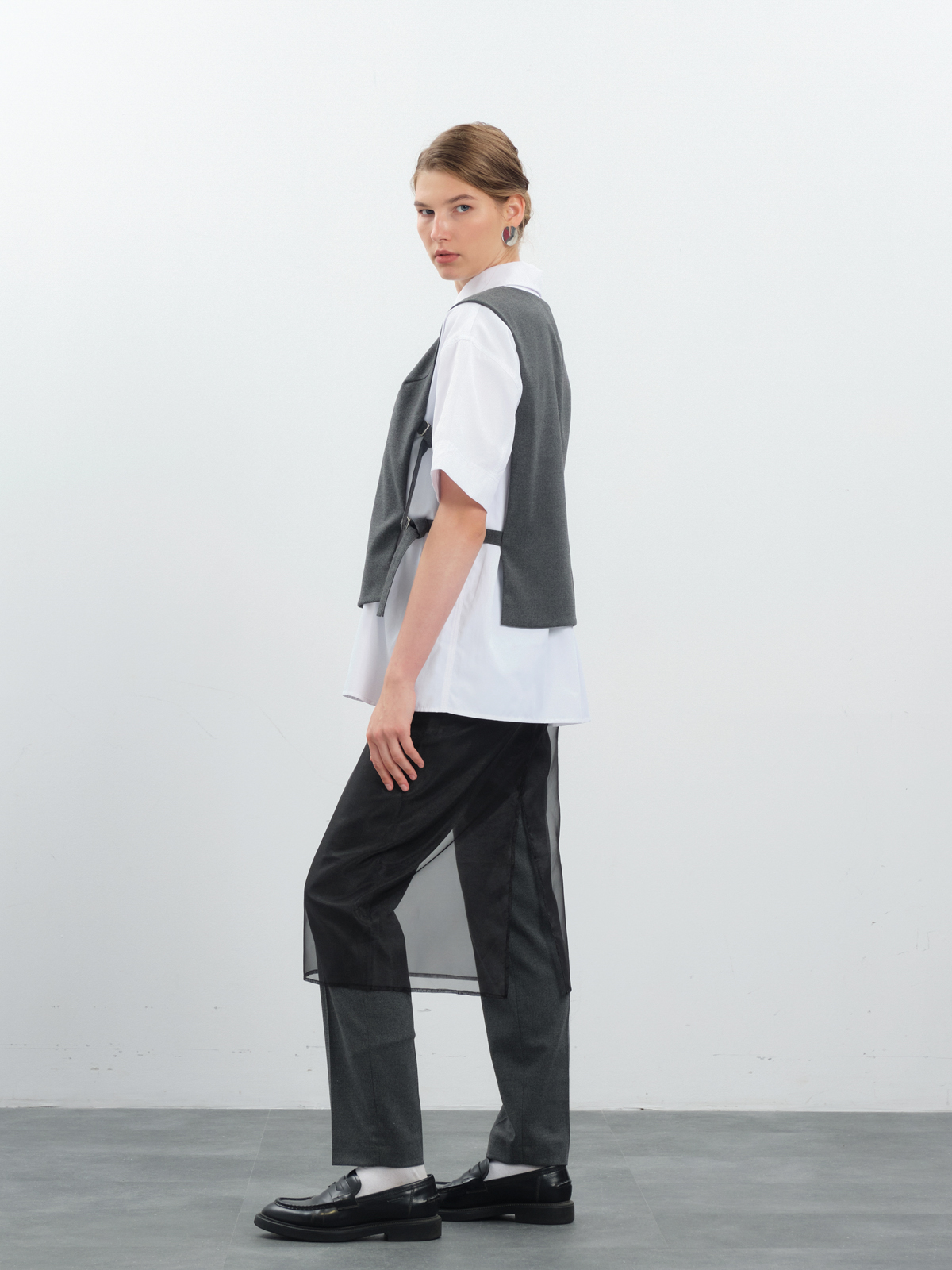 Черная юбка из органзы