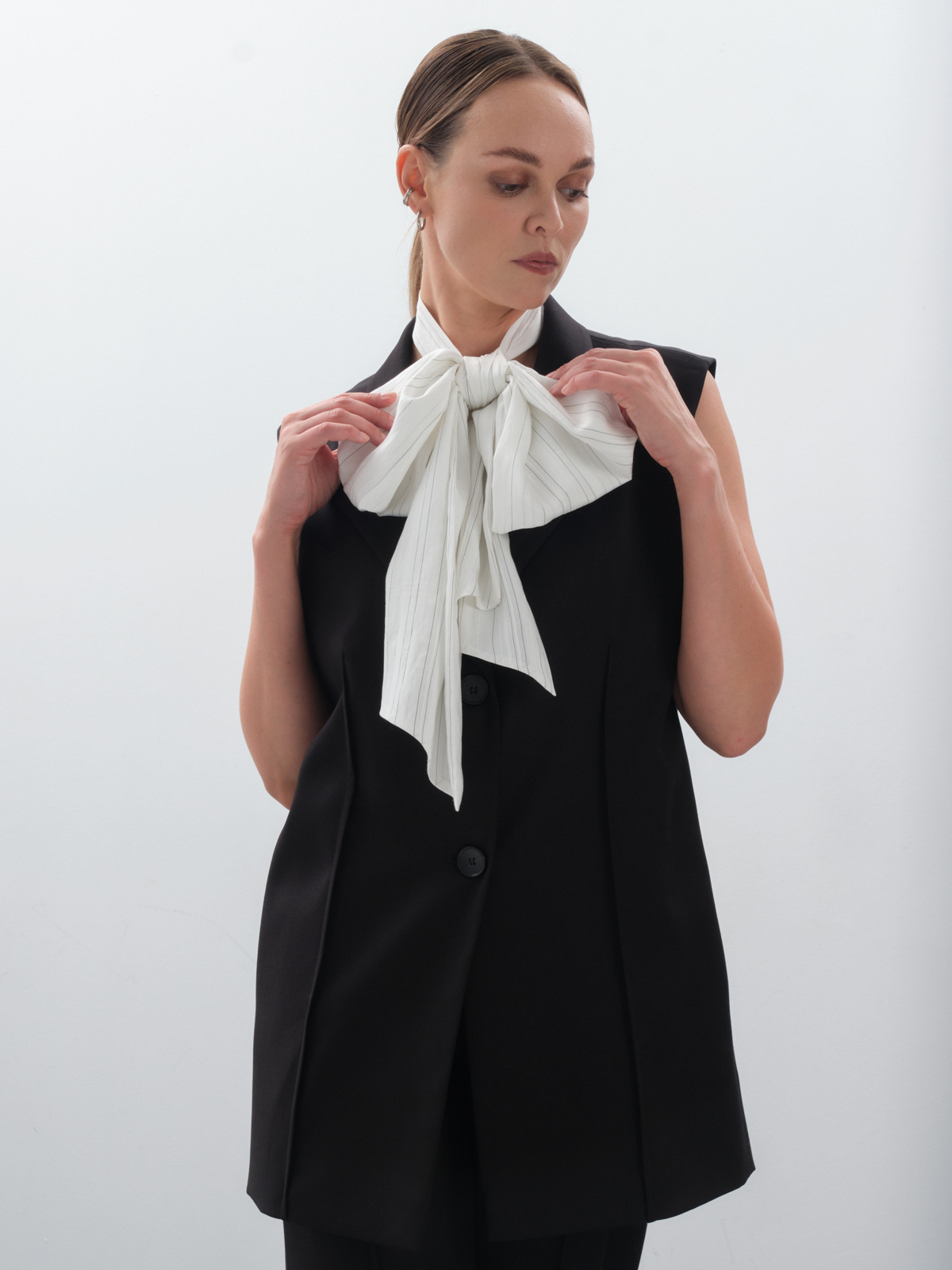 Галстук-бант в полоску white lane