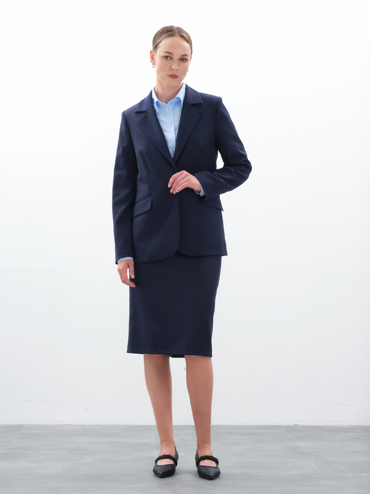 Юбка миди синяя