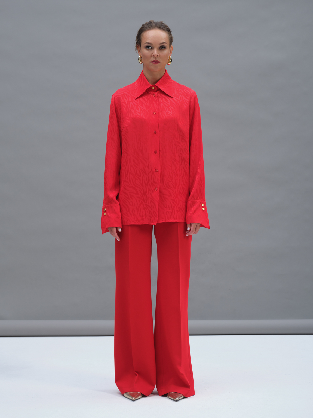 Красные расклешенные брюки Aphrodite