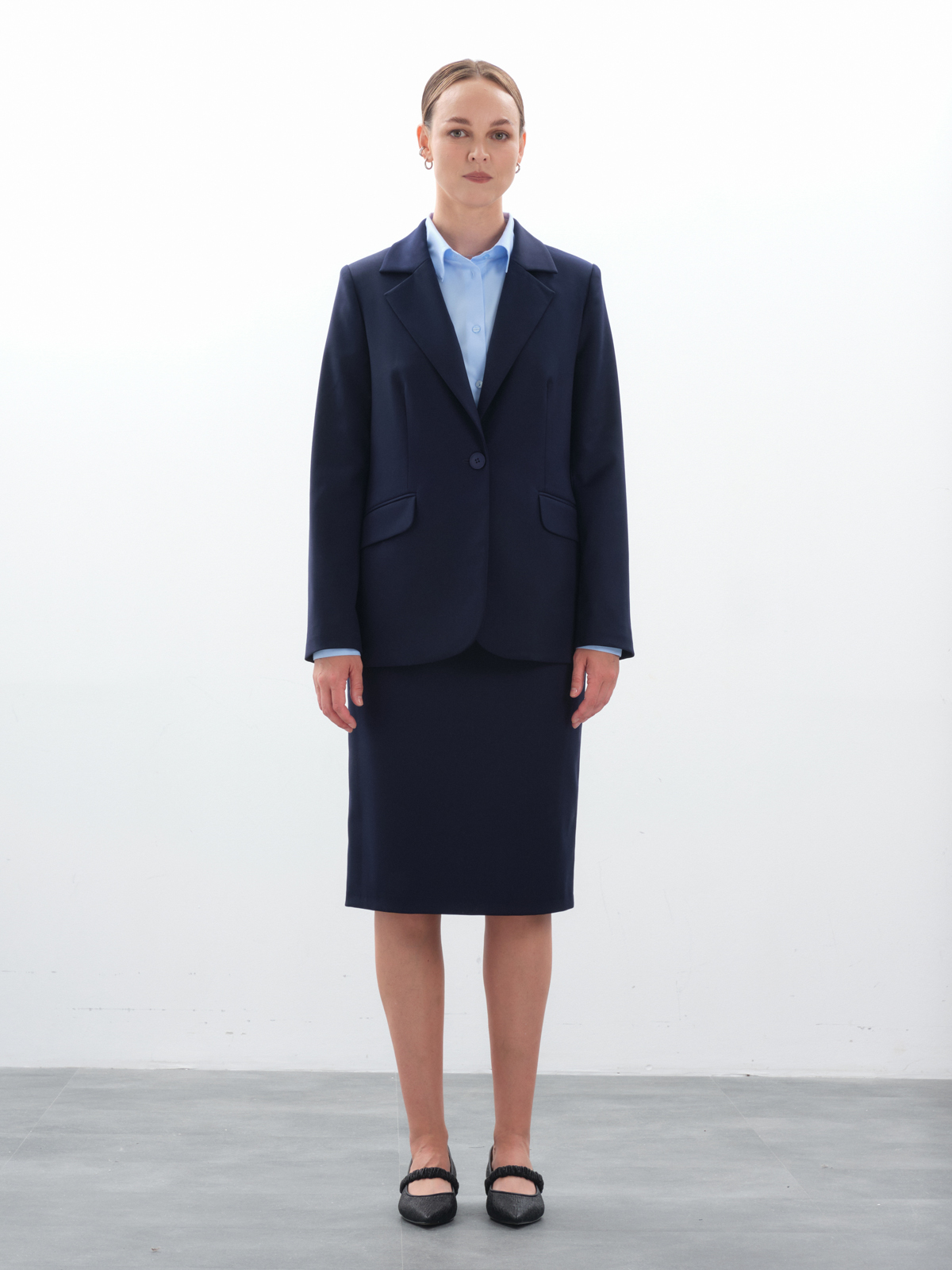 Юбка миди синяя