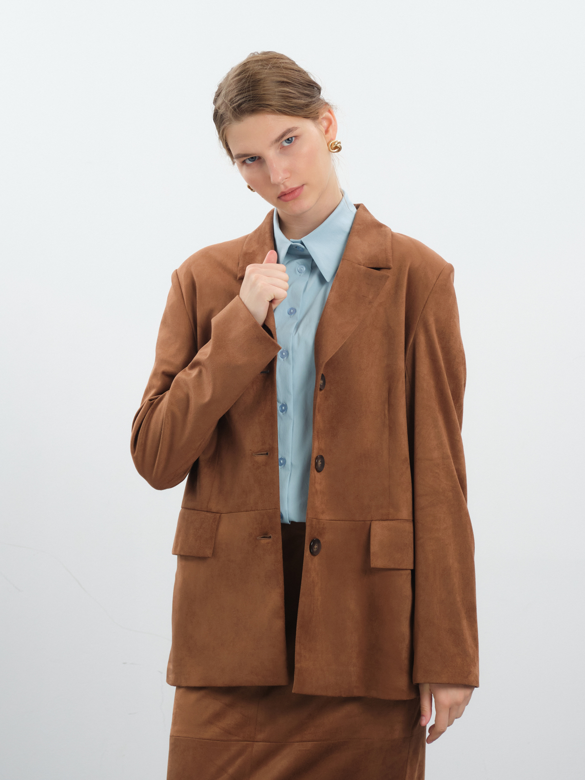 Замшевый терракотовый жакет