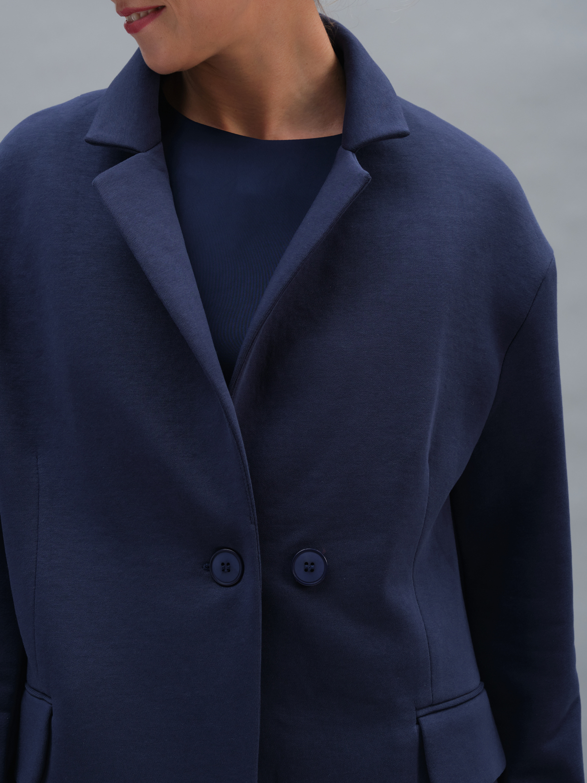 Синий жакет из футера