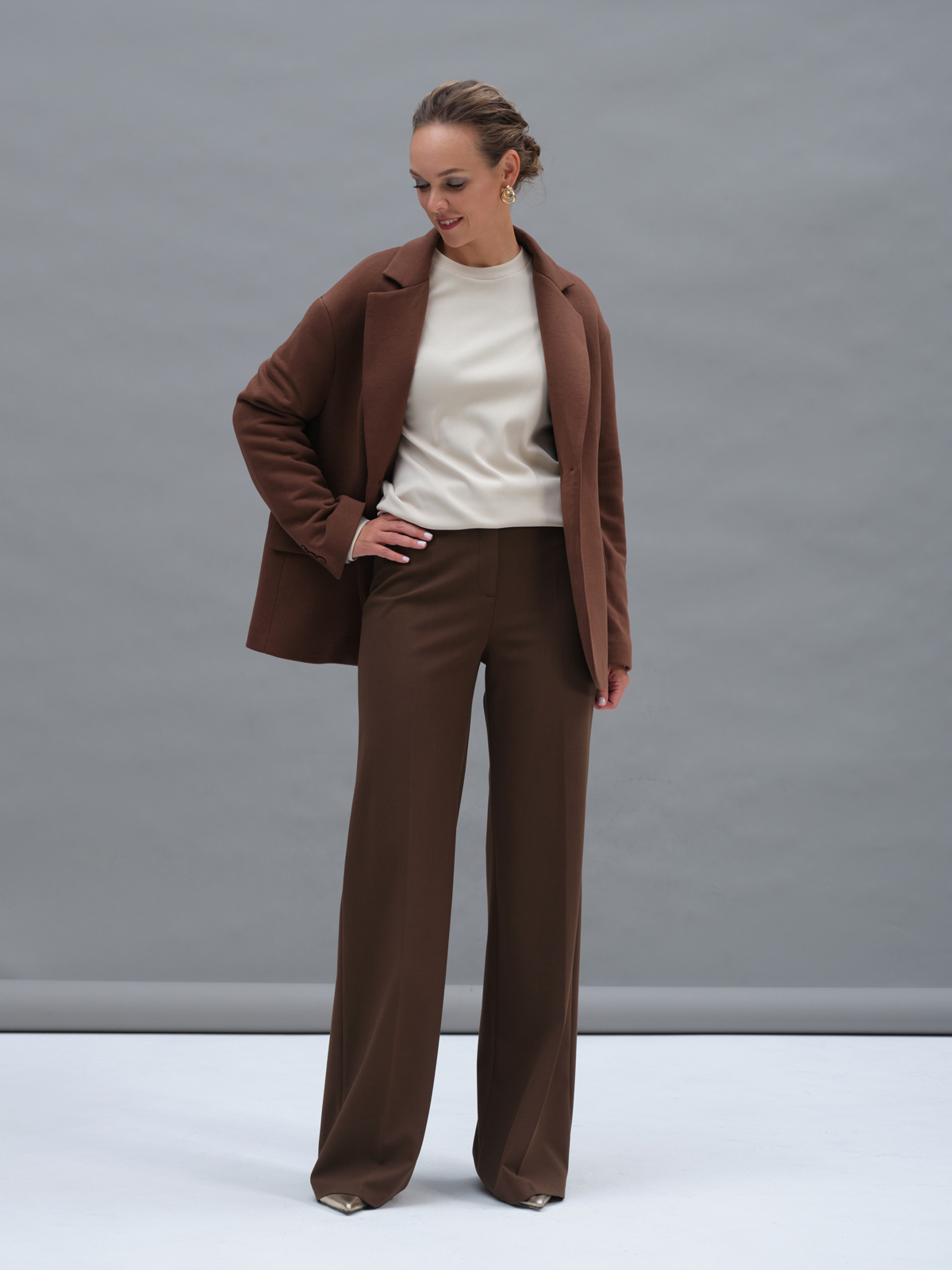 Шоколадный жакет из футера