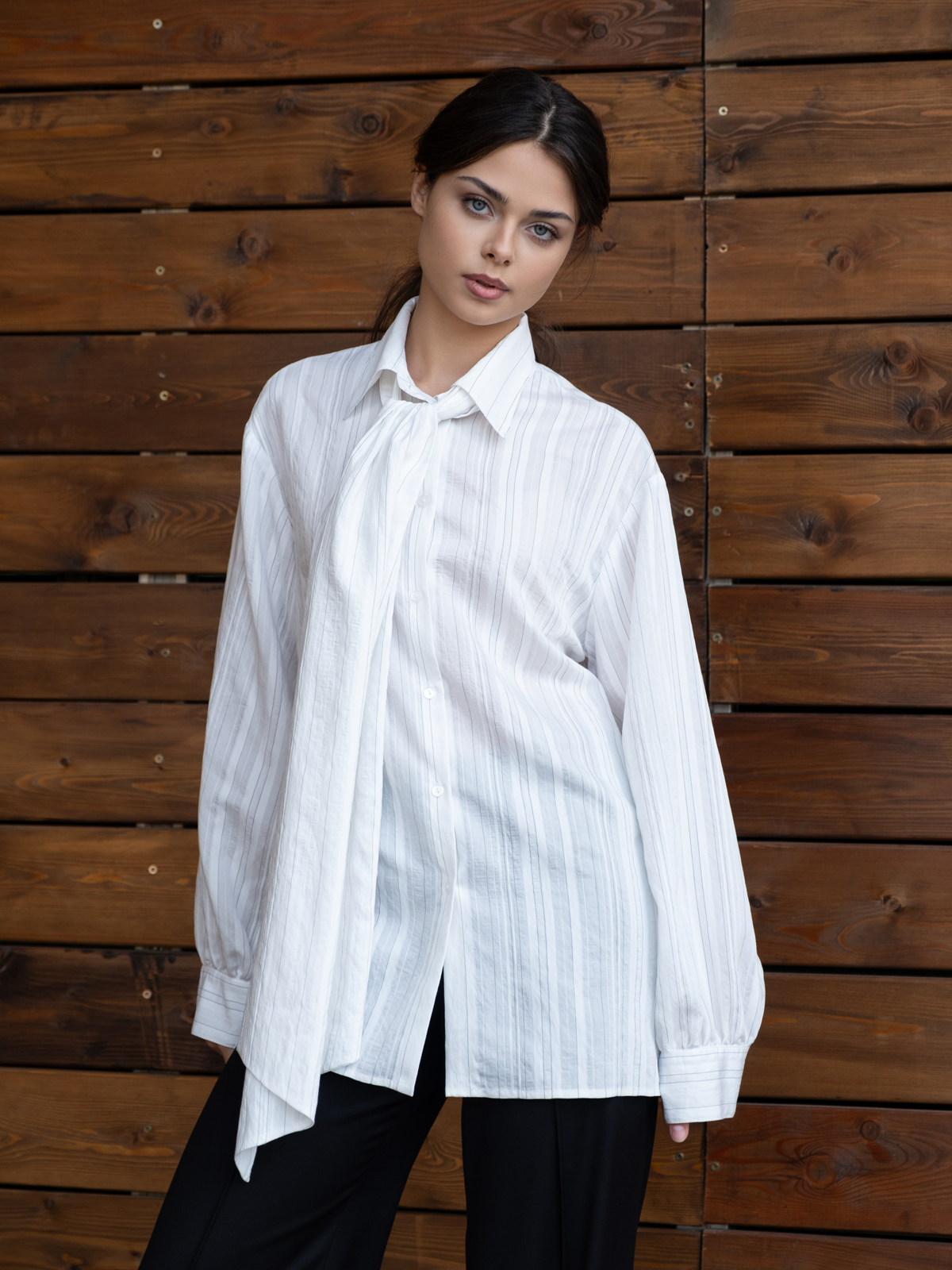 Галстук-бант в полоску white lane