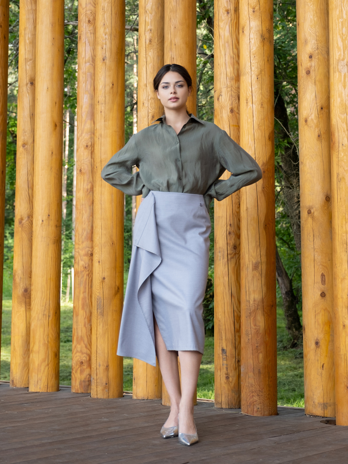 Юбка с отлетной деталью hedonist