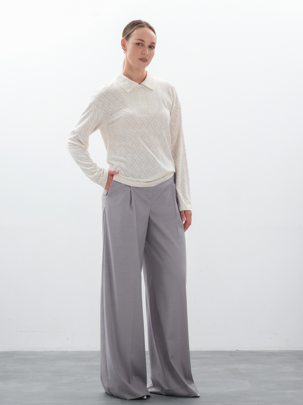 Молочный лонгслив-поло buddy