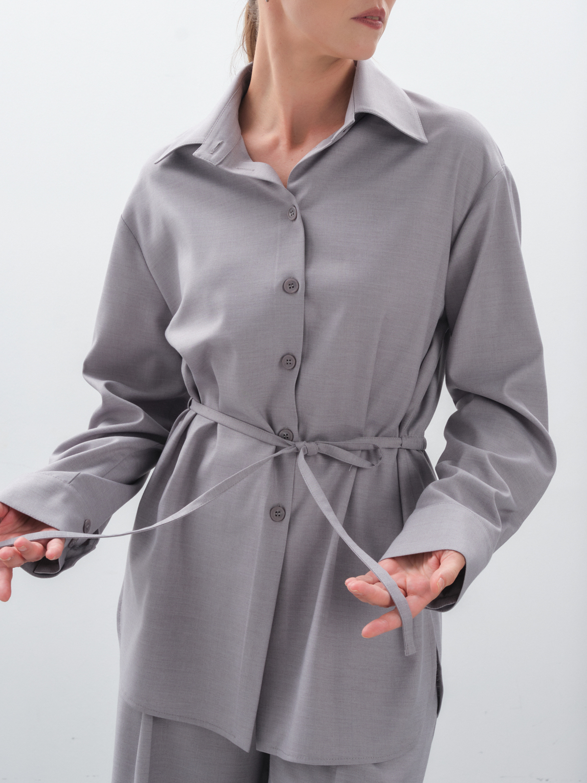 Серая рубашка на кулиске hedonist