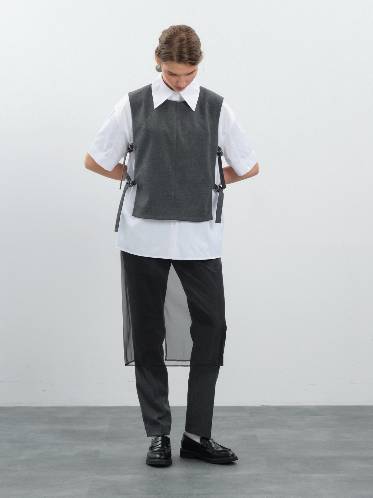 Черная юбка из органзы