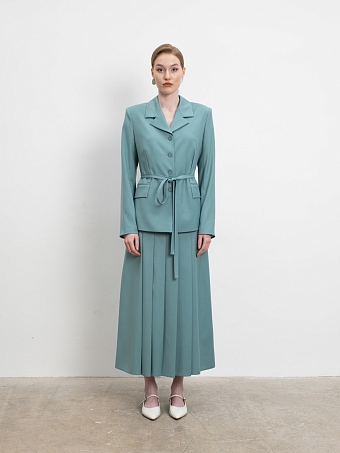 Мятная юбка со складками