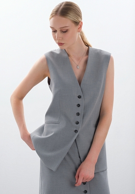 Серый удлиненный жилет strict