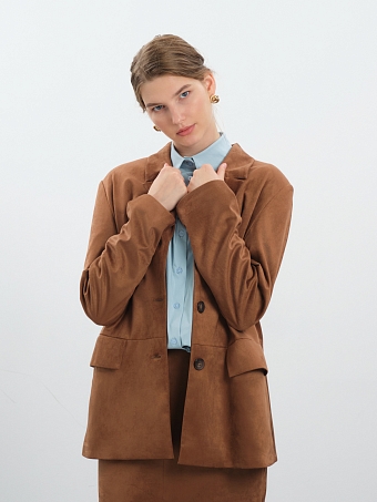 Замшевый терракотовый жакет