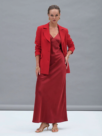 Красное атласное платье Hymen